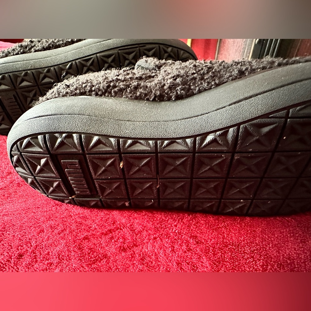PUMA Women's Black Sherpa Slip-On Sneakers - Picture 2 of 5